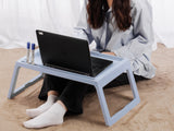 Laptop Bed Table with Foldable Legs - Multifunction Laptop Bed Desk for Home Office - Blue