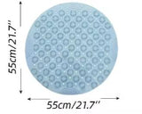 Foot Scrubber Mat - Grey Shower Bath Foot Scrubber Pad for Clean Feet -Round Non-slip Massage Pad