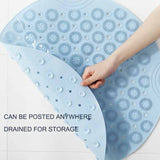 Foot Scrubber Mat - Grey Shower Bath Foot Scrubber Pad for Clean Feet -Round Non-slip Massage Pad