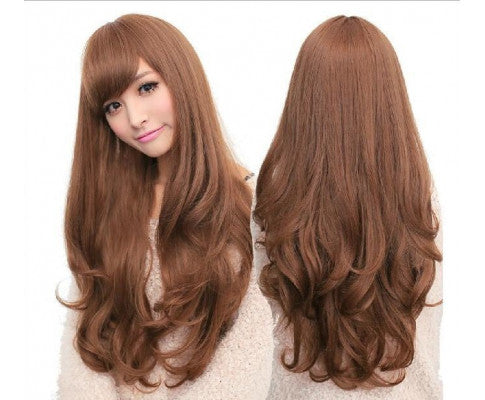 Women's Wig - Flaxen Colour - Long Wavy Curly Costume Wig for parties and cosplay