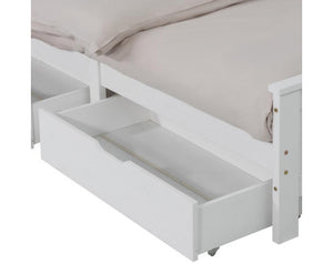 Under Bed Storage Drawers- Single Bed Frame Storage - White Trundle Drawers