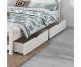 Under Bed Storage Drawers- Single Bed Frame Storage - White Trundle Drawers