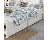 Under Bed Storage Drawers- Single Bed Frame Storage - White Trundle Drawers