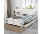 Under Bed Storage Drawers- Single Bed Frame Storage - White Trundle Drawers
